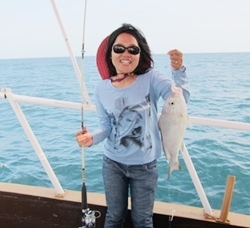 Anna enjoyed a successful first fishing trip with the PSC.