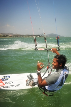 Thai kiteboarding star, Narapichit “Yo” Pudla, two-time Asian champion. (Photo/Duncan Worthington)