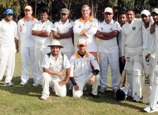 The victorious Pattaya Cricket Club team pose for a photo at Horseshoe Point, Sunday, November 6.