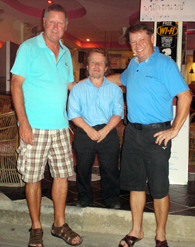 Neville Scurrell, Timo Pyykonen and Rudi at Pattaya Country Club. 