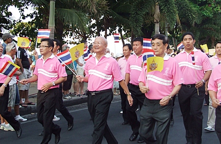 Pattaya city councilors march in the parade.