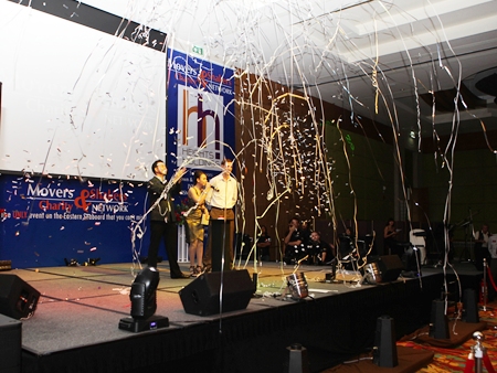 Mayor Itthiphol Kunplome officially opens this year’s Movers and Shakers with Oliver Nabarro from Heights Holdings and the MC for the evening Miss Punchy.
