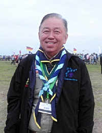 Senator Sutham Phanthusak, International Commissioner of Thai Scouting, enjoying the camp.
