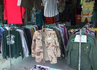 Second hand winter jackets, selling for 35 baht or 3 for 100 baht, are flying off the racks.