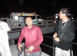 Soaked but generally unhurt, the fishermen are brought ashore by marine rescuers.