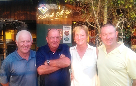 Phil Waite (arms folded) celebrates his hole in one at Khao Kheow with (from the left) Steve Plant, Suzi Lawton and Murray Hart.