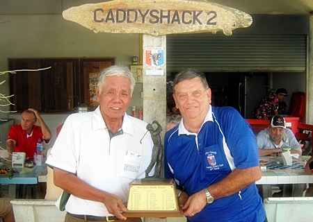 Winner Sus Ige (left) with runner-up Bobby Clark. 