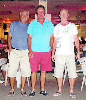 Left to right: Paul Chabot, Neville Scurrell (new club champion) and Marty Rock. 