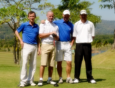 Division 1 runners-up: Russell Exley, Shane Ruddle, Jon Lay and Richard Hurley.