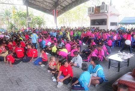 An estimated 2,000 children are present for the presentation on Children’s Day. 