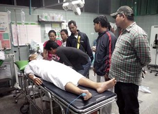 Police try to question the victim in hospital.