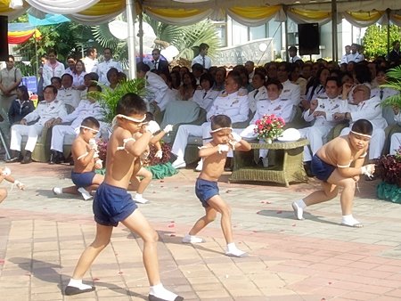 Young Thai boxers give a rousing performance.