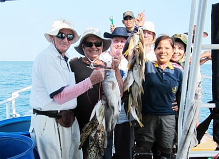 Happy anglers with their catch. 