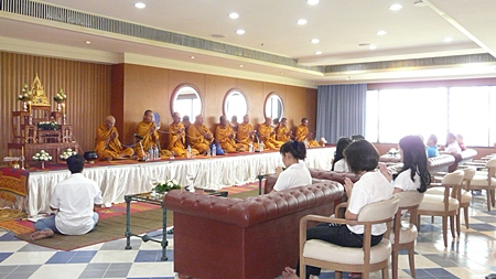 Monks give their blessing to the Ocean Marina Yacht Club and its staff on the occasion of its 17th anniversary. 