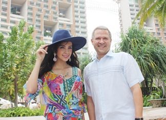 Centara welcomes supermodel Sara Legge Andre Brulhart, GM of Centara Grand Mirage Beach Resort Pattaya welcomes Sara Legge, supermodel and Channel 3 actress during her visit for a fashion shoot for Preaw Magazine at the resort recently.