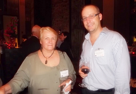 Liela Phillips from Chevron networks with Markus Wehrhahn, general manager of Resource Link Consulting Group.