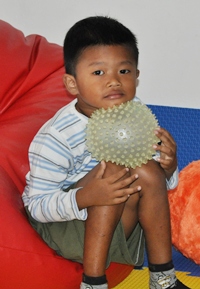 One of the youngsters who will benefit from the sensory room.