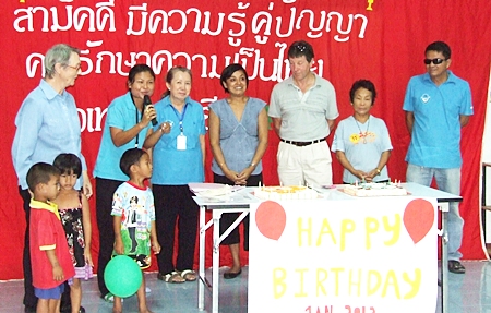 The celebration continues with a birthday cake for students and who had birthdays in January.