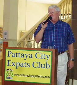 Member Dave Anderson captures everyone’s attention with stories about his high flying career.