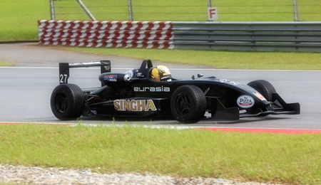 Test driving at the Sepang F1 Circuit in Malaysia. 