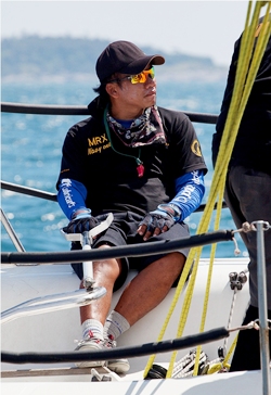 Wiwat Poonpat (left) skippered “Royal Thai Navy 1” to victory in the IRC 2 Class. (Photo/Guy Nowell)