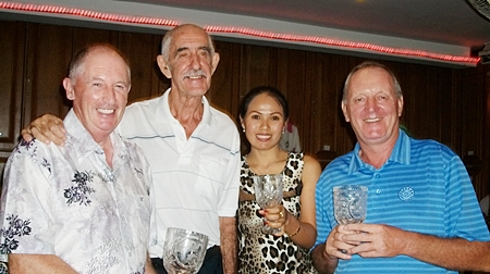 Captain’s Day winners (from left): Pat Regan, Jimmy Day (the Captain), Sim Davis and Bob Newell. 