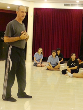 Mr. Lully shares his expertise with drama students.