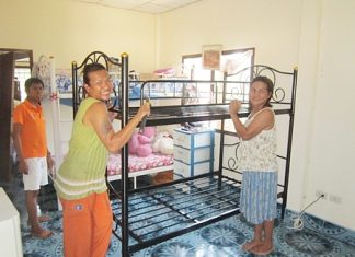 The new bunk bed arrives.