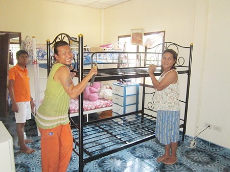 The new bunk bed arrives.