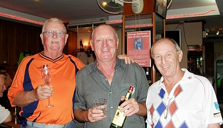 Medal winners Mike and Bob with Colin the Golf Manager.