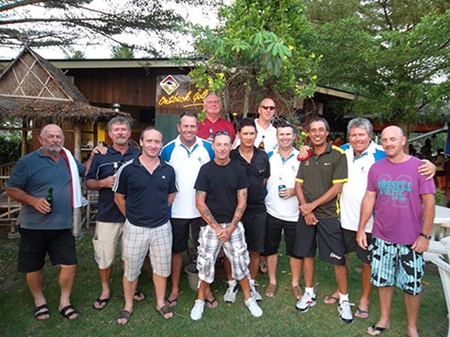 The Perth lads pose for a photo after their round at Khao Kheow on Monday.