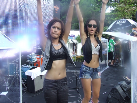 Coyote girls dance at the Hard Rock Pattaya mini-concert.