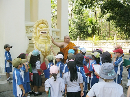 Meeting the local monk.