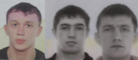(L to R) Ukrainians Andrii Balaiev, Ievgenii Salogub, and Vitalii Stryhun have been arrested and charged with counterfeiting electronic cards to use in theft. 