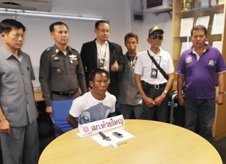 The steely gaze of a murderer - Thongthong Munkhong has been arrested for the cold blooded murder of a fellow Burmese man.