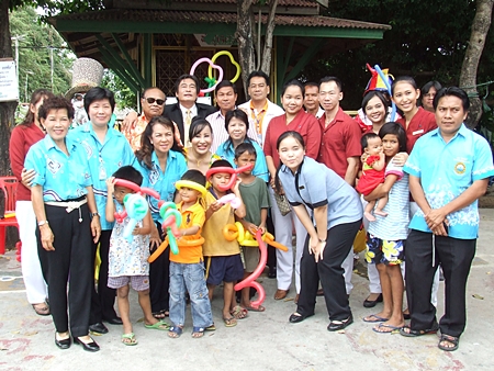 Local officials and benevolent citizens make merit at the Baan Phra Khun Child Development Center.