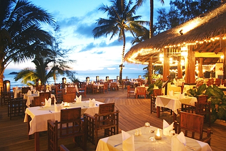 The resort’s beachfront restaurant.