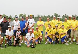 Team PSC and The Teachers pose for a group photo at Thai Polo Club.