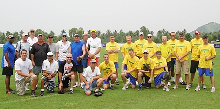 Team PSC and The Teachers pose for a group photo at Thai Polo Club. 