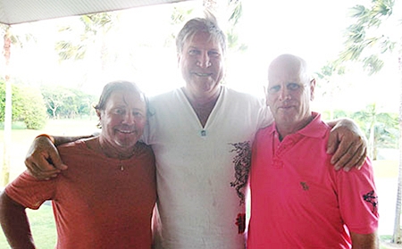 Rosco, centre, with Bernie and Paul.