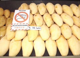 Don’t squeeze the mango. Prices are up, but people still can’t live without their sweet mango on sticky rice covered in coconut milk dessert.