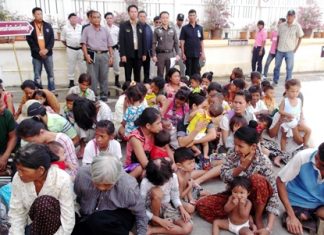 Police officials rounded up 53 Cambodians alleged to be working illegally in Thailand as beggars.