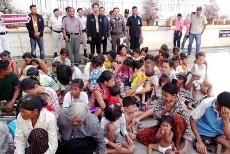 Police officials rounded up 53 Cambodians alleged to be working illegally in Thailand as beggars. 
