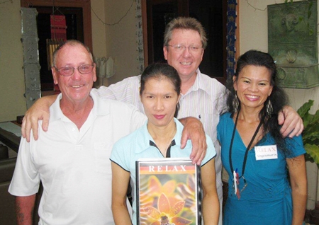 Tuesday winners with the staff at The Relax Bar. 