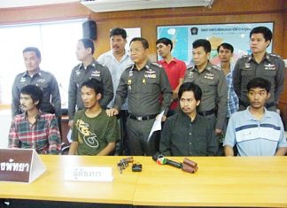 Nirut Khyan-ngan and friends have been arrested for the murder of Thongkhum Upbua during Songkran.