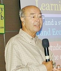 Mechai Viravaidya, founder of the Population Development Association, addresses Pattaya City Expats Club about the PDAs’ latest ventures; the Bamboo School in Buriram, and the extension of the Bamboo School, the Mechai Pattana School for grade 10 students, here in Pattaya.