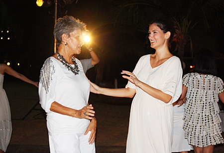 Pat Burbridge takes to the dance floor with daughter Cindy.