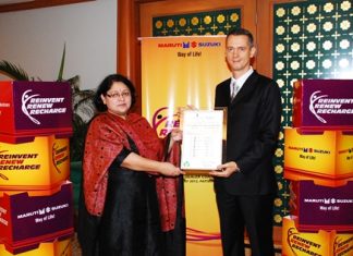 More than 700 delegates from New Delhi, India participated in the 3-day Maruti Suzuki India Limited Annual Dealers Conference at the Royal Cliff Hotels Group’s Pattaya Exhibition And Convention Hall (PEACH). In appreciation of Maruti’s campaign for the preservation of the environment, Christoph Voegeli (right), GM of the Royal Cliff Hotels Group presented the “Green Certificate” to Sunila, representative of Maruti Suzuki India Limited.