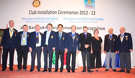 The new board for the Rotary Club of Jomtien-Pattaya.