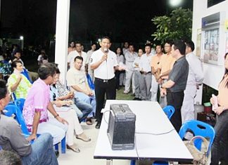 Rayong officials hold another meeting with the public to try and allay their fears about possible crises in the area.